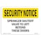 Signmission OSHA SECURITY NOTICE, 7" Height, Rigid Plastic, OS-SN-P-710-L-11688 OS-SN-P-710-L-11688 - alternate 1